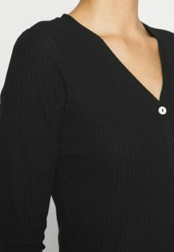 ONLY Tall ONLNELLA CROP BUTTON - Cardigan - Black -ONLY Tall Shop 040f3ec7d6d847fbafd9c128ad6baba2