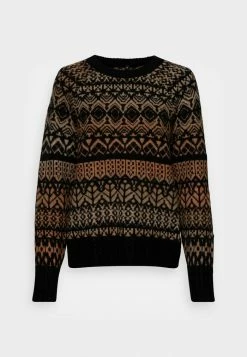 ONLY Tall ONLAIDA FAIRISLE - Jumper - Black Humus Toasted Coconut Space
