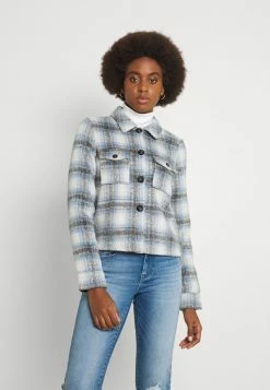 ONLY Tall ONLLOU SHORT CHECK JACKET - Summer Jacket - Pumice Stone/allure