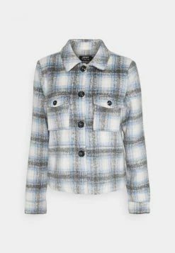 ONLY Tall ONLLOU SHORT CHECK JACKET - Summer Jacket - Pumice Stone/allure -ONLY Tall Shop 06915ca7c0014a4fb49746925fdfac33