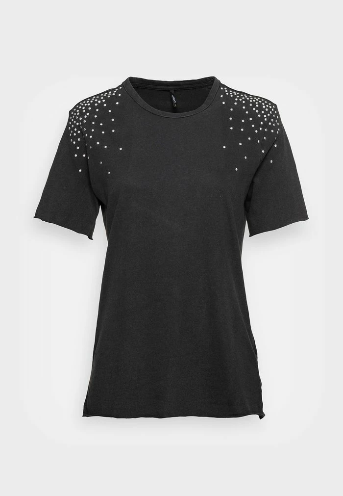 ONLY Tall ONLLUCY STUDS TOP BOX - Print T-shirt - Black 3 ONLY Tall ONLLUCY STUDS TOP BOX - Print T-shirt - Black