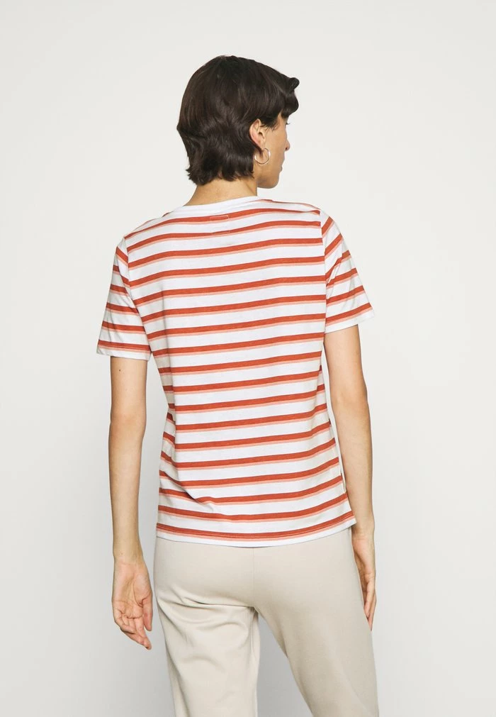 ONLY Tall ONLINC LIFE O-NECK STRIPE TEE - Print T-shirt - White/rosette/bombay Brown 5 ONLY Tall ONLINC LIFE O-NECK STRIPE TEE - Print T-shirt - White/rosette/bombay Brown - Image 3