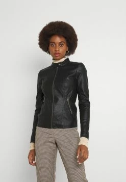 ONLY Tall ONLMELISA JACKET - Faux Leather Jacket - Black