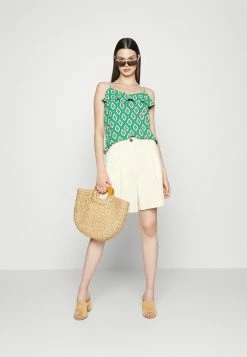 ONLY Tall ONLLEA STRAP FRILL SINGLET - Top - Greenlake/graphic Glam -ONLY Tall Shop 179414af66c4443dbd36c8259c55ce98