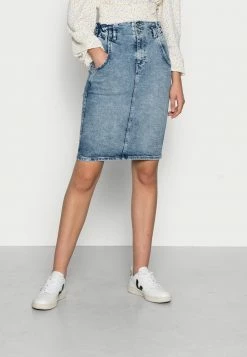 ONLY Tall ONLINC MILLIE ELAS WAISTBAND REA - Denim Skirt - Light Blue Denim