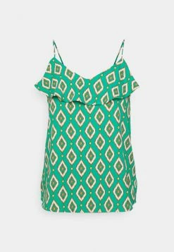 ONLY Tall ONLLEA STRAP FRILL SINGLET - Top - Greenlake/graphic Glam -ONLY Tall Shop 29bc37fcd8bd41279276d37553a79c86