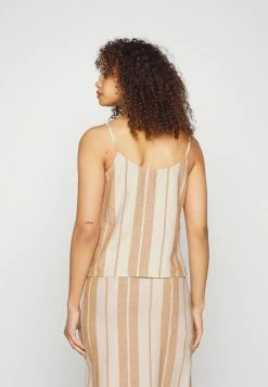 ONLY Tall ONLOHIO STRAP STRIPE - Top - Moonbeam/tobacco Brown -ONLY Tall Shop 2c964daa423b411cbdc35baa0b23988f