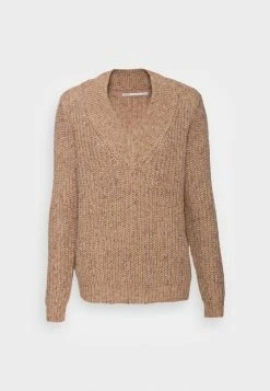 ONLY Tall ONLBRITNEY V NECK - Jumper - Ginger Root/white Melange -ONLY Tall Shop 2cc4d0010c4043f9a59b74f50135eb49