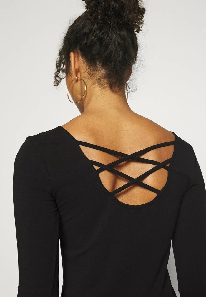 ONLY Tall ONLLIVE LOVE LACE UP SKATER DRESS - Jersey Dress - Black 8 ONLY Tall ONLLIVE LOVE LACE UP SKATER DRESS - Jersey Dress - Black - Image 6