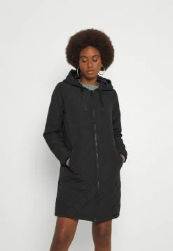 ONLY Tall ONLSANNE QUILTED LONG JACKET - Winter Coat - Black