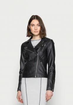ONLY Tall ONLGEMMA BIKER - Faux Leather Jacket - Black