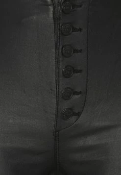 ONLY Tall ONLROYAL COATED BUTTON PANT - Leather Trousers - Black -ONLY Tall Shop 3fd5f789cf2c4ffdb4fa107ad46e8c89