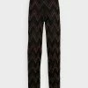 ONLY Tall ONLNICKY LIFE GLITTER PANT - Trousers - Black/dark Gold-couloured