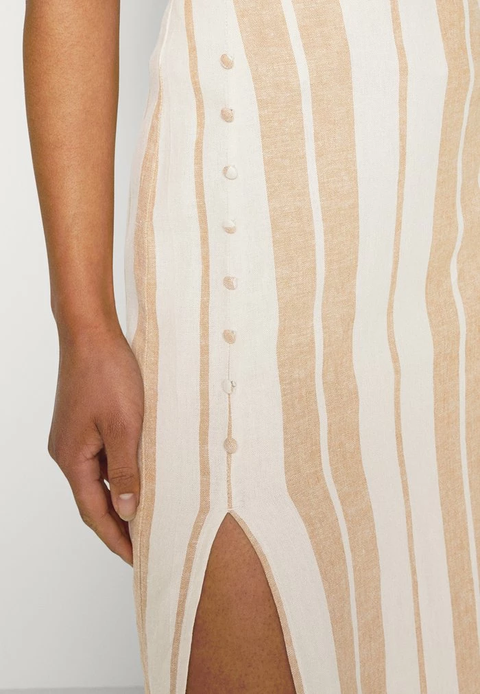 ONLY Tall ONLOHIO LONG SLIT STRIPE - A-line Skirt - Moonbeam/tobacco Brown 7 ONLY Tall ONLOHIO LONG SLIT STRIPE - A-line Skirt - Moonbeam/tobacco Brown - Image 5