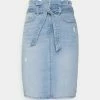 ONLY Tall ONLHUSH LIFE MID PAPERBAG SKIRT - Denim Skirt - Medium Blue Denim -ONLY Tall Shop 4da36c1e9a1d4f45ad6d34395188e389