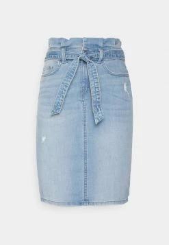 ONLY Tall ONLHUSH LIFE MID PAPERBAG SKIRT - Denim Skirt - Medium Blue Denim