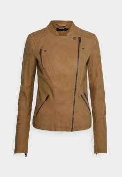 ONLY Tall ONLAVA BIKER - Faux Leather Jacket - Tigers Eye