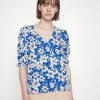 ONLY Tall ONLFREDERIKKE V NECK - Blouse - Cloud Dancer/surf The Web