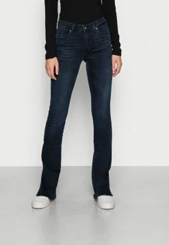 ONLY Tall LIFE MID FLARED SLIT - Slim Fit Jeans - Blue Black Denim