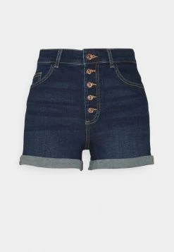 ONLY Tall ONLHUSH BUTTON TALL - Denim Shorts - Dark Blue Denim