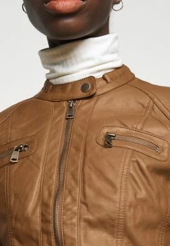 ONLY Tall ONLBANDIT BIKER - Faux Leather Jacket - Cognac -ONLY Tall Shop 5cd33b62e5d84288af471c193615b49d