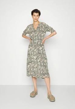 ONLY Tall ONLFREDERIKKE V NECK BELT DRESS - Day Dress - Cloud Dancer/yellow -ONLY Tall Shop 5e790b26bf184b61b5ceb4c2716b598e