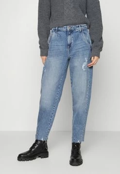 ONLY Tall ONLVERNA BALLOON RAW - Relaxed Fit Jeans - Medium Blue Denim