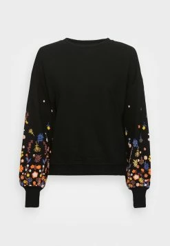 ONLY Tall ONLBROOKE O NECK FLOWER - Sweatshirt - Black