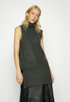 ONLY Tall ONLCORA LONG ROLLNECK VEST - Jumper - Dark Grey Melange