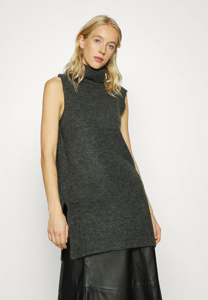 ONLY Tall ONLCORA LONG ROLLNECK VEST - Jumper - Dark Grey Melange 3 ONLY Tall ONLCORA LONG ROLLNECK VEST - Jumper - Dark Grey Melange