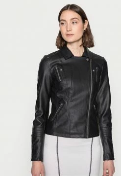 ONLY Tall ONLGEMMA BIKER - Faux Leather Jacket - Black -ONLY Tall Shop 689c975be4274aed8ae85e557c382df8