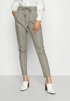 ONLY Tall ONLPOPTRASH EASY THINK CHECK - Trousers - Blackdark Grey/cloud Dancer