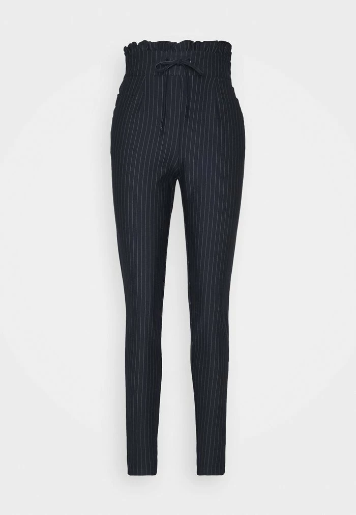 ONLY Tall ONLPOPTRASH PINSTRIPE FRILL PANT - Trousers - Night Sky 6 ONLY Tall ONLPOPTRASH PINSTRIPE FRILL PANT - Trousers - Night Sky - Image 4