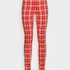 ONLY Tall ONLMEGHAN LIFE CHECK - Trousers - Oatmeal/red