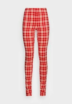 ONLY Tall ONLMEGHAN LIFE CHECK - Trousers - Oatmeal/red