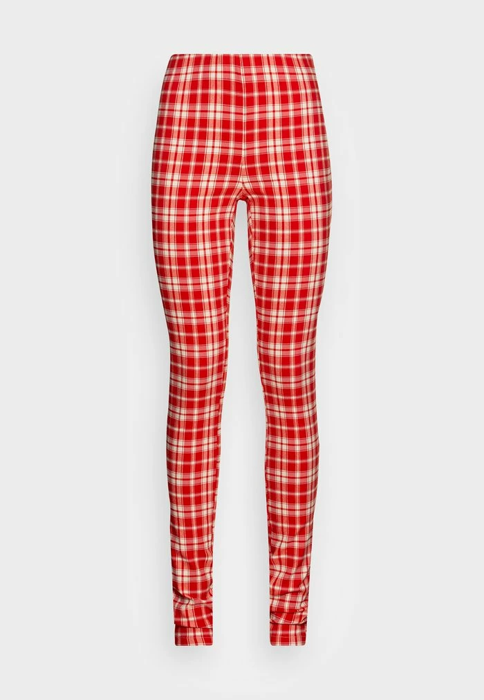 ONLY Tall ONLMEGHAN LIFE CHECK - Trousers - Oatmeal/red 3 ONLY Tall ONLMEGHAN LIFE CHECK - Trousers - Oatmeal/red