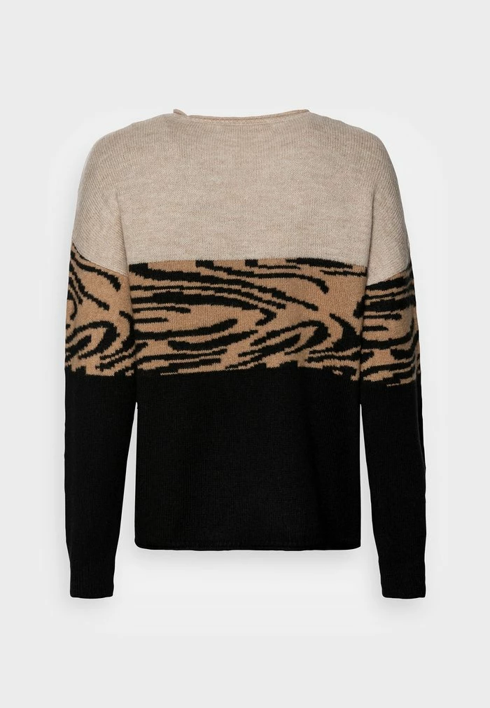 ONLY Tall ONLJADE ANIMAL - Jumper - Pumice Stone/tobacco Brown/black 4 ONLY Tall ONLJADE ANIMAL - Jumper - Pumice Stone/tobacco Brown/black - Image 2