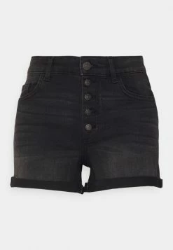 ONLY Tall ONLHUSH LIFE BUTTON - Denim Shorts - Black Denim
