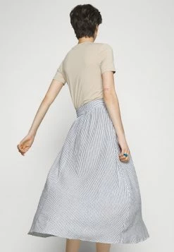 ONLY Tall ONLLINETTE LINEN SKIRT - A-line Skirt - White Stripes/light Blue -ONLY Tall Shop 7de3e81e775244f4a50daf6b58340a79