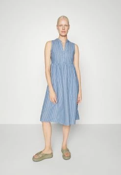 ONLY Tall ONLANNA BUTTON DRESS BELOW KNEE - Shirt Dress - Cloud Dancer/light Denim Blue