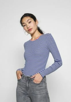 ONLY Tall ONLTINEA O NECK - Long Sleeved Top - Mazarine Blue/cloud Dancer/terra