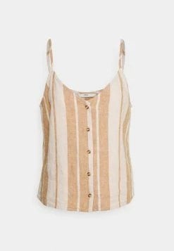 ONLY Tall ONLOHIO STRAP STRIPE - Top - Moonbeam/tobacco Brown -ONLY Tall Shop 9b7e0e67678c48afa1c34ef7a0fd838d