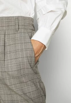 ONLY Tall ONLPOPTRASH EASY THINK CHECK - Trousers - Blackdark Grey/cloud Dancer -ONLY Tall Shop 9c8a5c294a4f4bc2bcfc59722b881c50