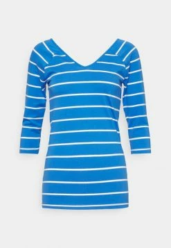 ONLY Tall ONLFIFI VNECK - Long Sleeved Top - Strong Blue/cloud Dancer