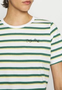 ONLY Tall ONLINC LIFE O-NECK STRIPE TEE - Print T-shirt - White/mallard Green/dusky Citron -ONLY Tall Shop a1d58a02254e44d8804d0e0289f64e4e