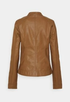 ONLY Tall ONLBANDIT BIKER - Faux Leather Jacket - Cognac -ONLY Tall Shop a2ad98cf1e944af88d75a7eb9a7ff463