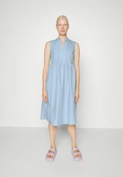 ONLY Tall ONLANNA BUTTON DRESS BELOW KNEE - Shirt Dress - Cashmere Blue