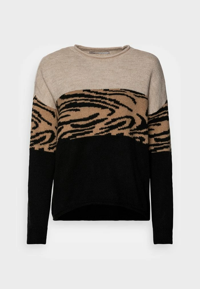 ONLY Tall ONLJADE ANIMAL - Jumper - Pumice Stone/tobacco Brown/black 3 ONLY Tall ONLJADE ANIMAL - Jumper - Pumice Stone/tobacco Brown/black