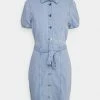 ONLY Tall ONLVIBBE BELT DRESS - Day Dress - Light Blue Denim