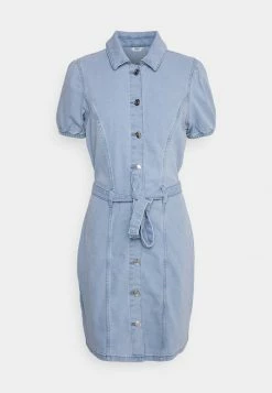ONLY Tall ONLVIBBE BELT DRESS - Day Dress - Light Blue Denim